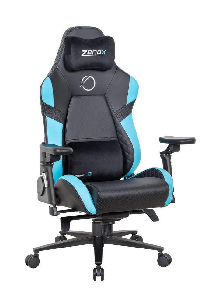 Zenox Jupiter Mk - 2 Gaming Chair (Leather/Sky Blue) (5D Armrests) - Gaming Chair - Zenox - Zenox