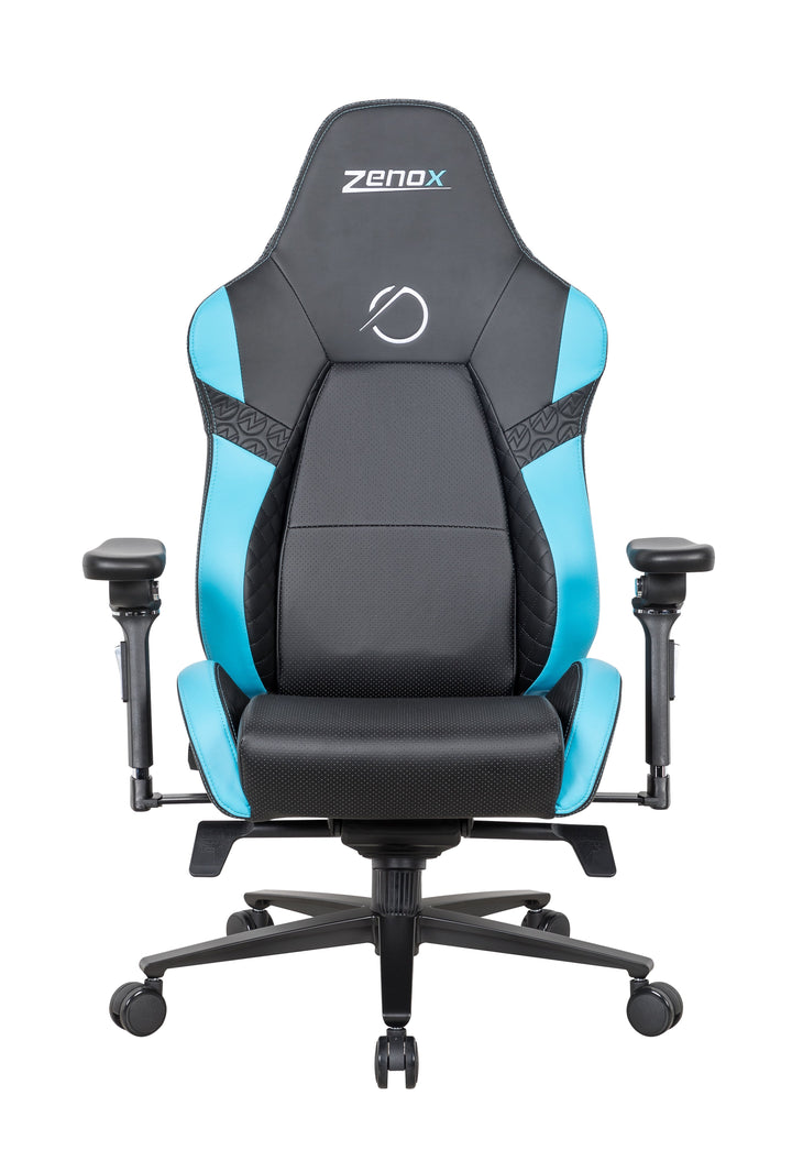 Zenox Jupiter Mk - 2 Gaming Chair (Leather/Sky Blue) (5D Armrests) - Gaming Chair - Zenox - Zenox