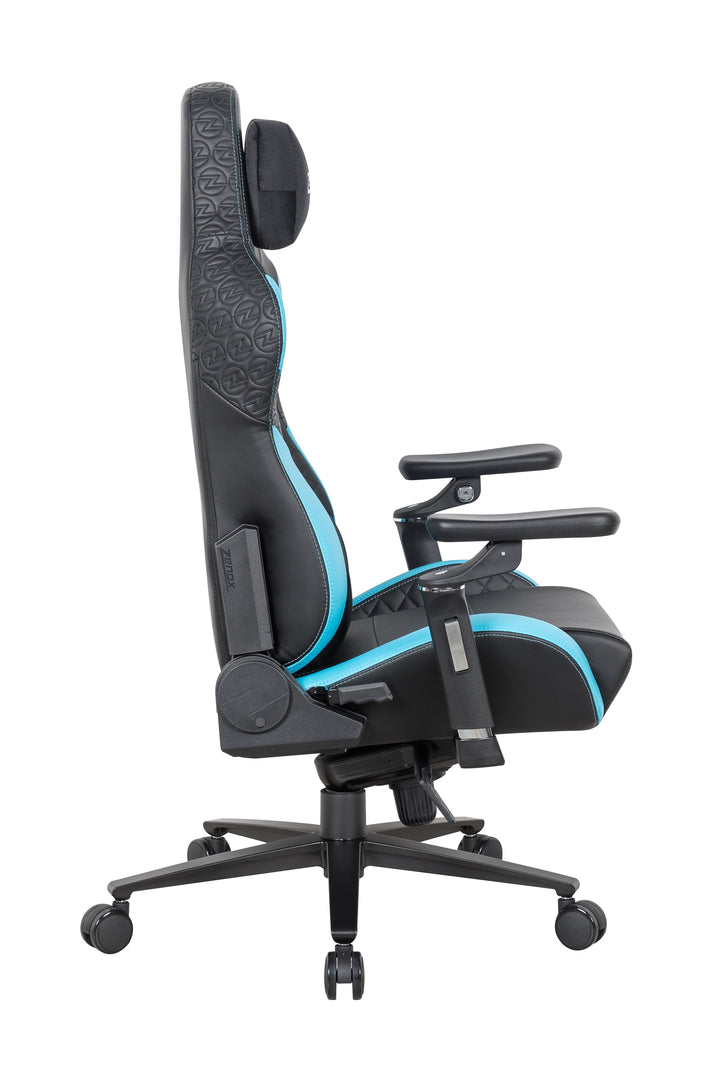 Zenox Jupiter Mk - 2 Gaming Chair (Leather/Sky Blue) (5D Armrests) - Gaming Chair - Zenox - Zenox