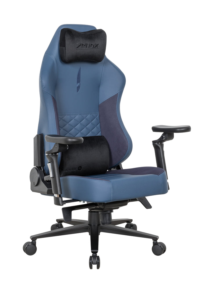 Zenox Spectre Mk - 2 Gaming Chair (Leather/Navy) (5D Armrests) - Gaming Chair - Zenox - Zenox