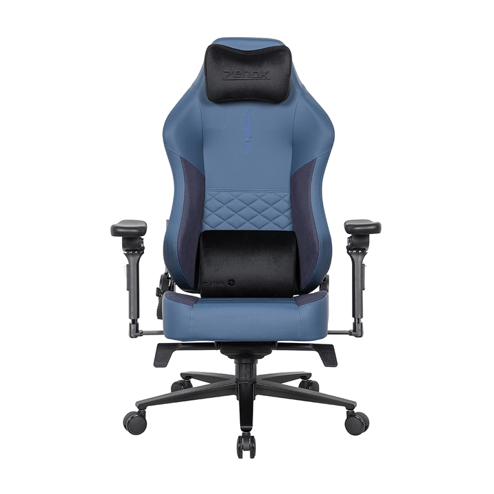 Zenox Spectre Mk - 2 Gaming Chair (Leather/Navy) (5D Armrests) - Gaming Chair - Zenox - Zenox