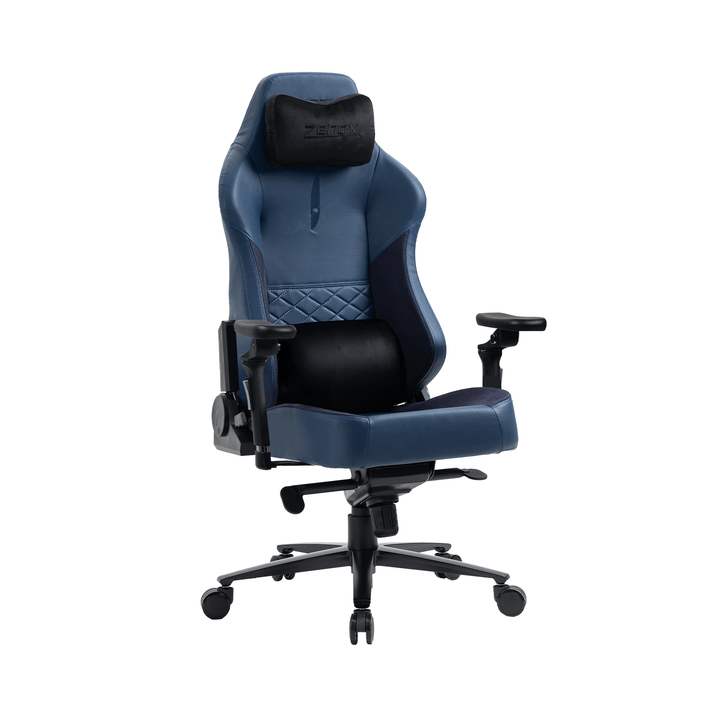 Zenox Spectre Mk - 2 Gaming Chair (Leather/Navy) (5D Armrests) (Late Aug Delivery) - Gaming Chair - Zenox - Zenox